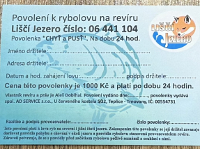 Povolenka k lovu ryb na 24 hod - grafická podoba